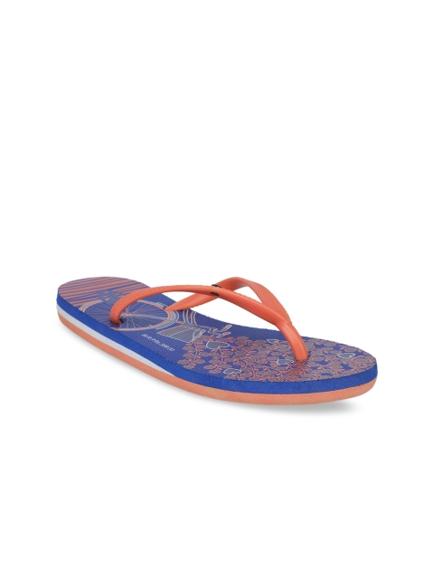 

Bata Women Blue & Orange Printed Thong Flip-Flops