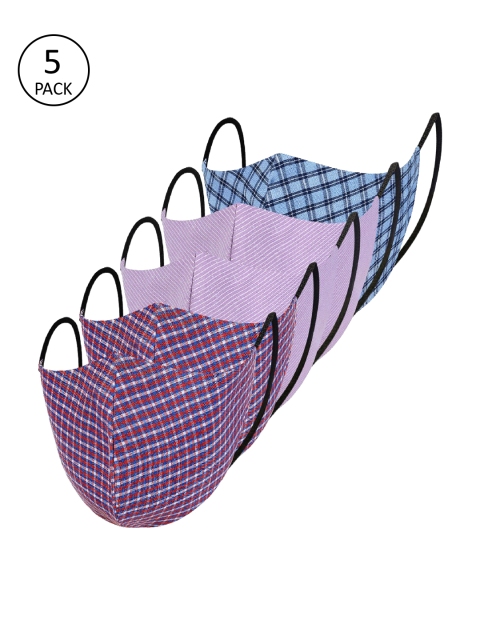 

Impulse Unisex Multicoloured Pack Of 5 Reusable 4-Ply Cloth Masks, Multi