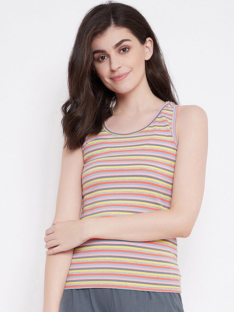 

Clovia Women Multicoloured Striped Camisole, Multi
