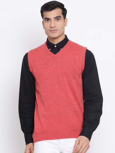 

Monte Carlo Men Pink Solid Woolen Sweater Vest