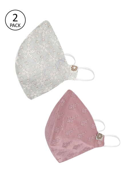 

VASTRAMAY Adults Pack of 2 Reusable 4-Layers Cloth Masks, Pink