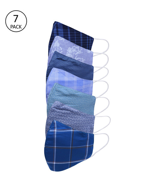 

Be Indi Unisex 7Pcs 2Ply Protective Outdoor Face Masks, Blue