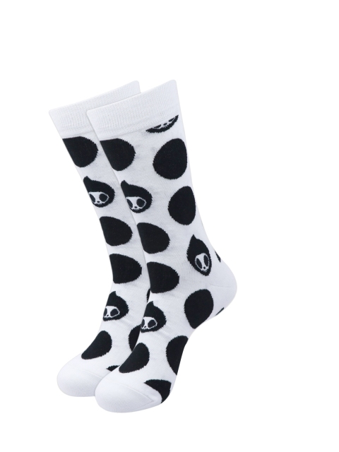 

Balenzia x Tokidoki Men White & Black Adios Patterned Calf-Length Socks