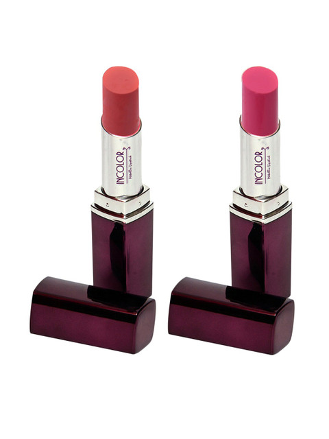 

Incolor Pack of 2 Metallic Lipsticks Combo Multicolor 51 + 50 - 3.7 g, Multi