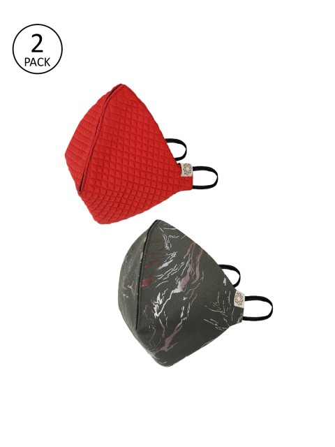 

VASTRAMAY Adults Pack of 2 Reusable 4-Layers Cloth Masks, Green