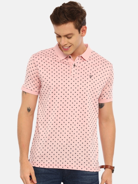

Classic Polo Men Pink Printed Polo Collar T-shirt