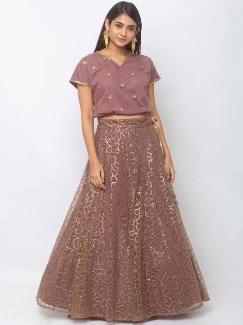 

6Y COLLECTIVE Mauve Ready to Wear Lehenga with Blouse