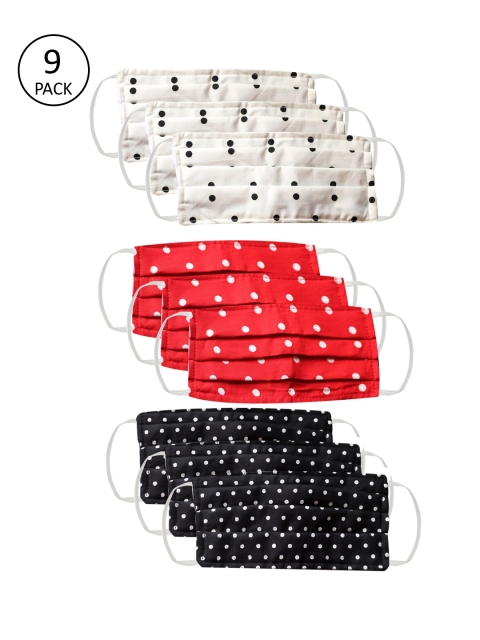 

Bellofox Unisex 9Pcs 3Ply Protective Outdoor Face Masks, Red