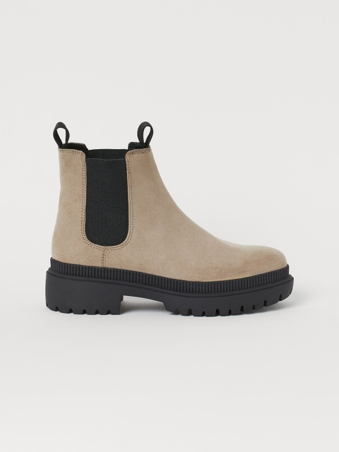 

H&M Women Beige Solid Chelsea Boots