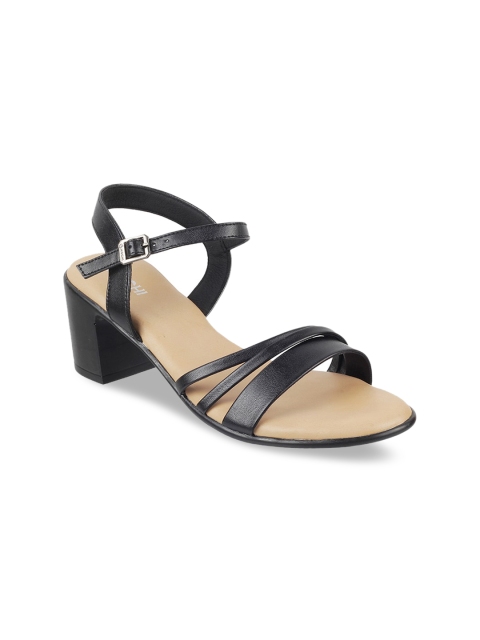 

Mochi Women Black Striped Sandals