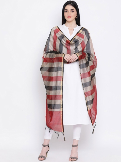 

SHINGORA Women Multicoloured Striped Dupatta with Fringed Border, Multi