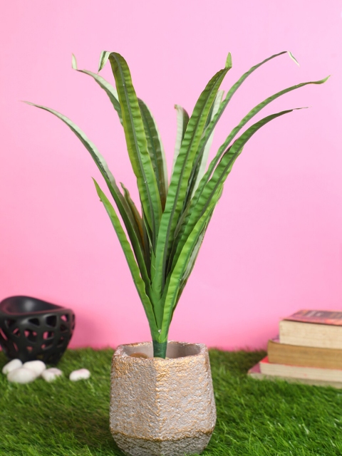 

PolliNation Artificial White Spider Bush Plant without Pot, Green