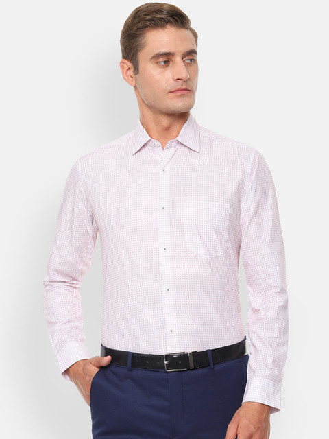 

Van Heusen Men White & Red Regular Fit Checked Formal Shirt