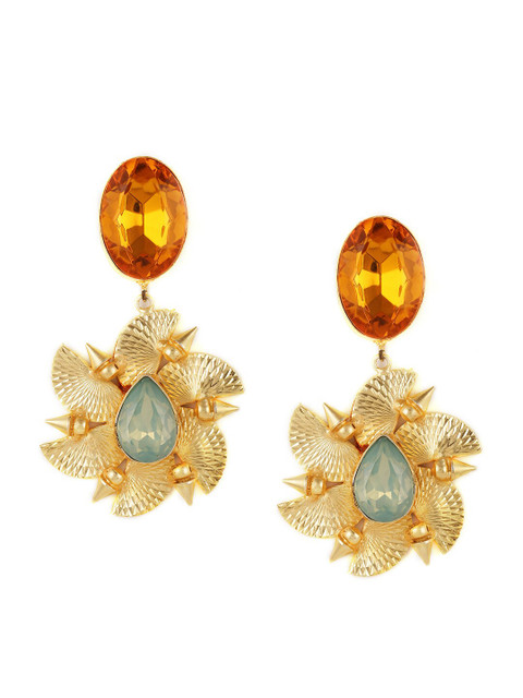 

ZeroKaata Gold-Plated Contemporary Drop Earrings