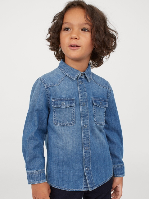 

H&M Boys Blue Faded Cotton Denim Shirt