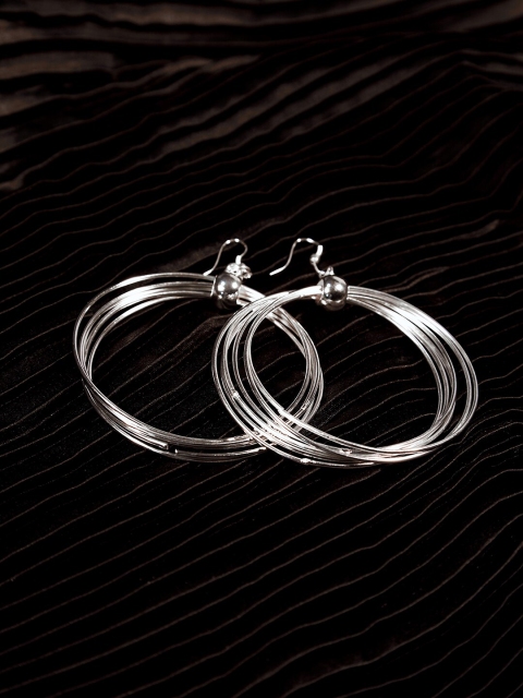 

ZeroKaata Silver-Plated Circular Drop Earrings