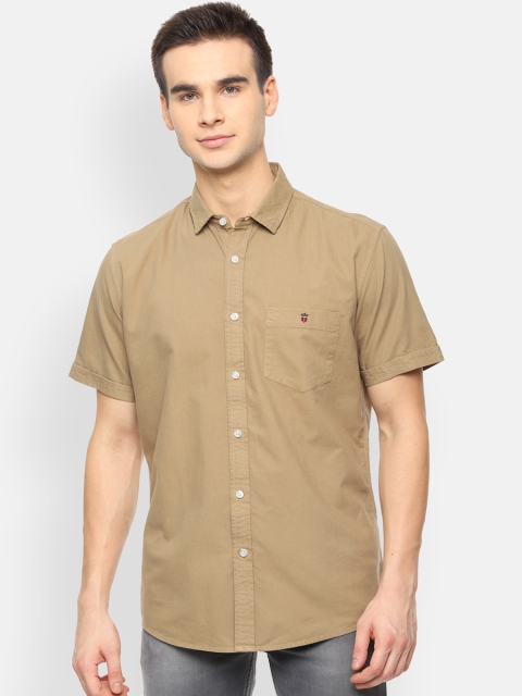 

Louis Philippe Jeans Men Khaki Slim Fit Solid Casual Shirt