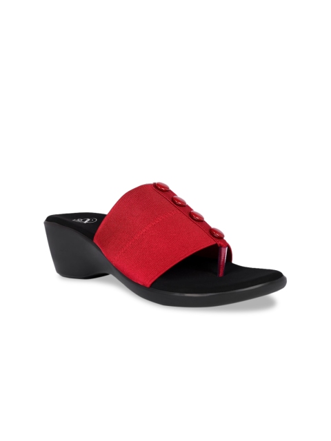 

Sole To Soul Women Red Embellished Mules