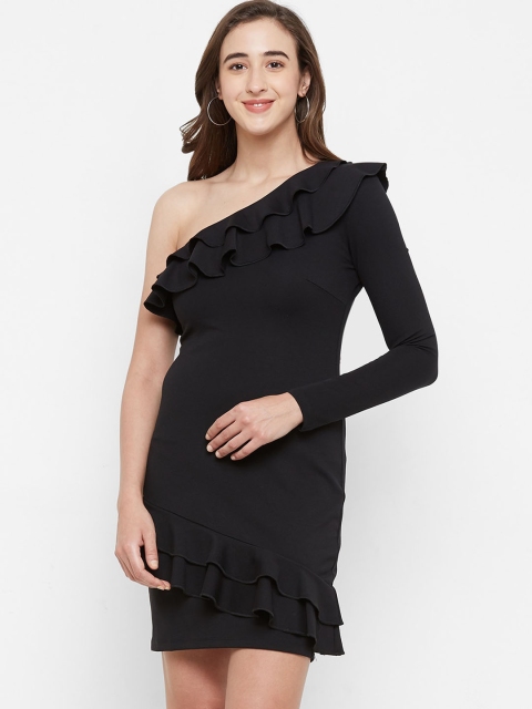 

bebe Women Black Solid Sheath Dress