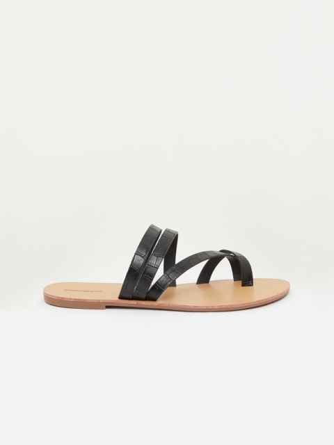 

shoexpress Women Black Solid One Toe Flats