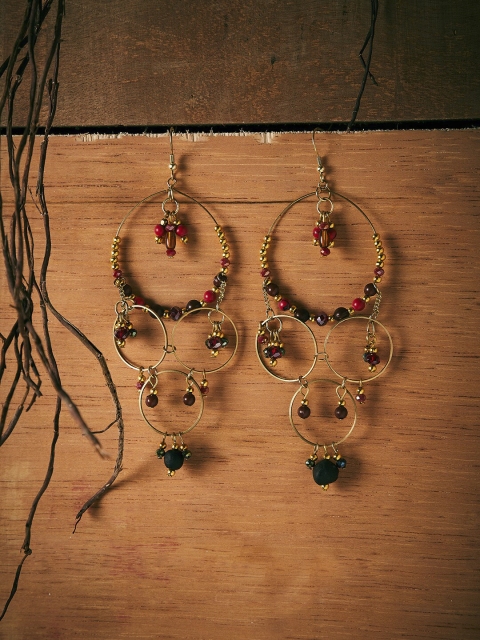 

ZeroKaata Multicoloured Circular Drop Earrings, Multi
