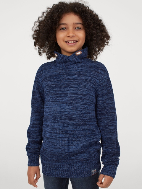 

H&M Boys Blue Funnel Collar Jumper
