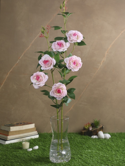 

PolliNation Pack of 2 Decorative Artificial Light Pink Rose Flower