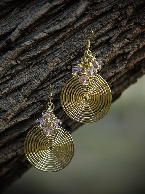 

ZeroKaata Gold-Plated Geometric Handmade Drop Earrings