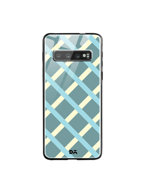 

DailyObjects Teal Blue & White Diagonal Checks Samsung Galaxy S10 Glass Case