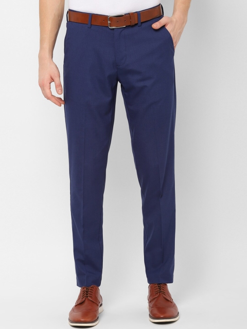 

Allen Solly Men Navy Blue Slim Fit Checked Regular Trousers