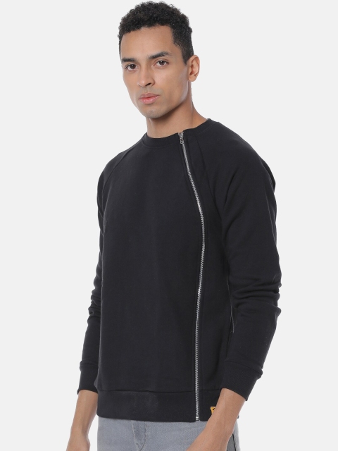 

Campus Sutra Men Black Solid Sweatshirt