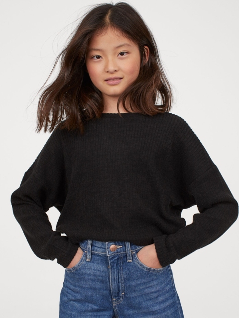 

H&M Girls Black Boxy Jumper