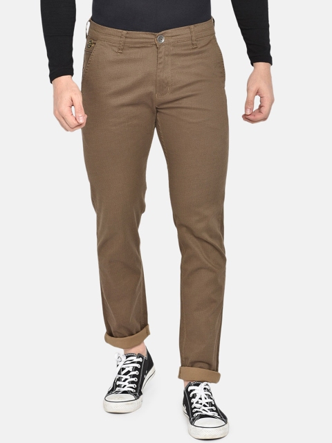 

beevee Men Brown Regular Fit Solid Chinos