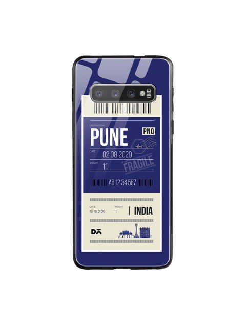 

DailyObjects Blue & White Pune City Tag Samsung Galaxy S10 Shock Absorbent Glass Case