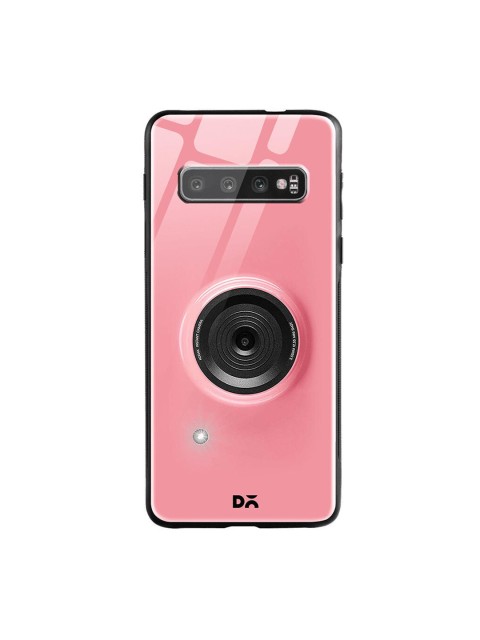 

DailyObjects Pink & Black Kodak Camera Samsung Galaxy S10 Shock Absorbent Glass Case