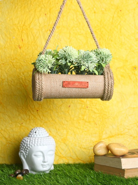 

Pollination Off-White & Green Artificial Hanging Bonsai in Jute Pot