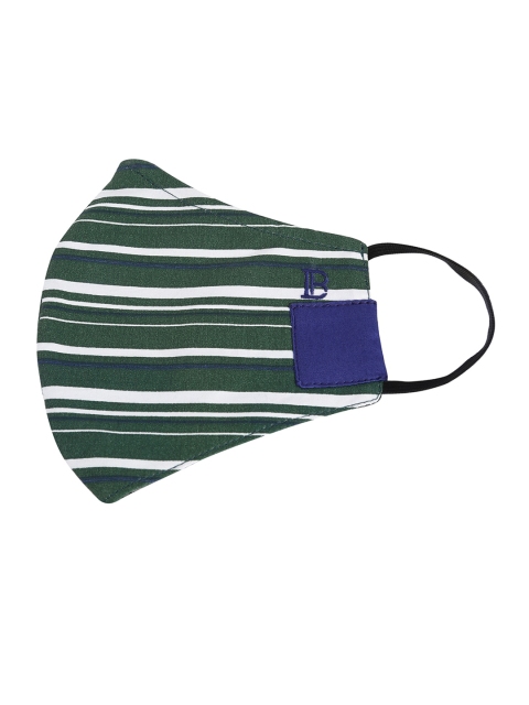 

Bene Kleed Unisex Green & White Striped Reusable 5-Ply Protective Outdoor Mask