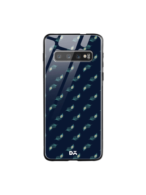 

DailyObjects Navy Blue Feathers Samsung Galaxy S10 Shock Absorbent Glass Case