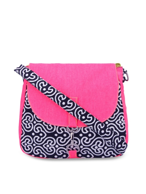 

Vivinkaa Pink & White Printed Sling Bag