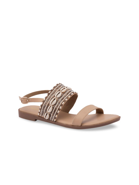 

Rocia Women Beige & Brown Embellished Open Toe Flats