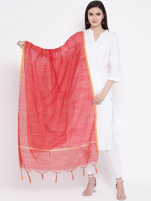 

SHINGORA Red Woven Design Dupatta
