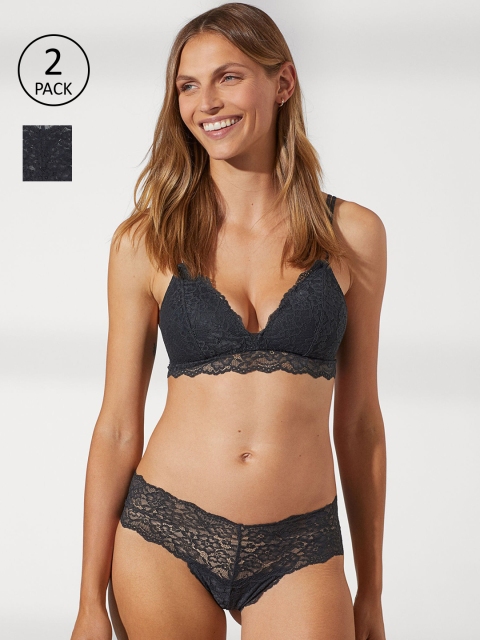 

H&M Women Grey 2 Pack Lace Brazilian Briefs 0896170001