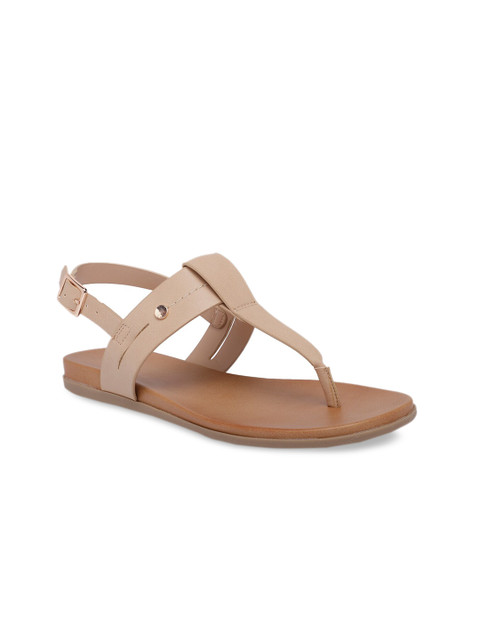 

Call It Spring Women Nude-Coloured Solid T-Strap Flats