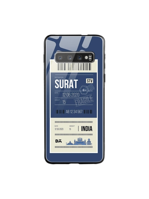 

DailyObjects Blue & White Surat City Tag Samsung Galaxy S10 Shock Absorbent Glass Case