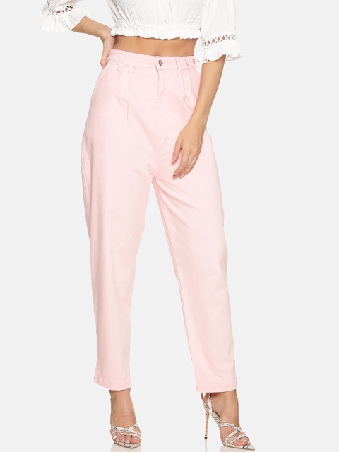 

ISU Women Pink Boyfriend Fit High-Rise Highly Distressed Jeans