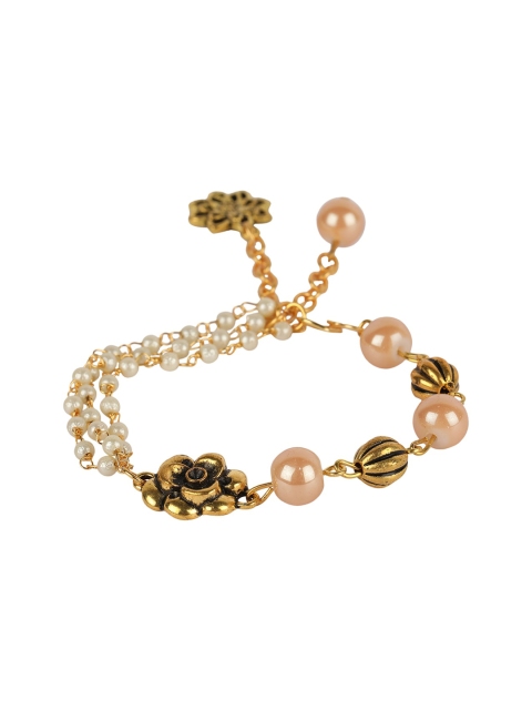 ANIKAS CREATION Antique Gold-Plated Beaded Bracelet
