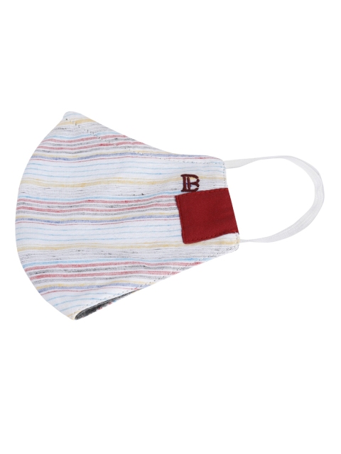 

Bene Kleed Unisex White Striped 3-Ply Anti-Pollution Reusable Cloth Mask