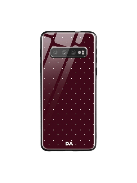 

DailyObjects Burgundy & White Constellation Dots Samsung Galaxy S10 Glass Case