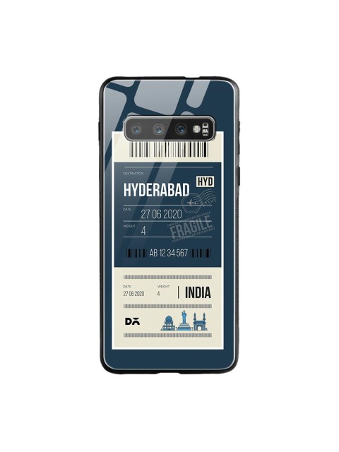 

DailyObjects Blue & White Hyderabad City Tag Samsung Galaxy S10 Shock Absorbent Glass Case