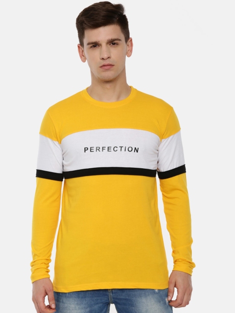 

KAY DEE Men Yellow Colourblocked Round Neck T-shirt